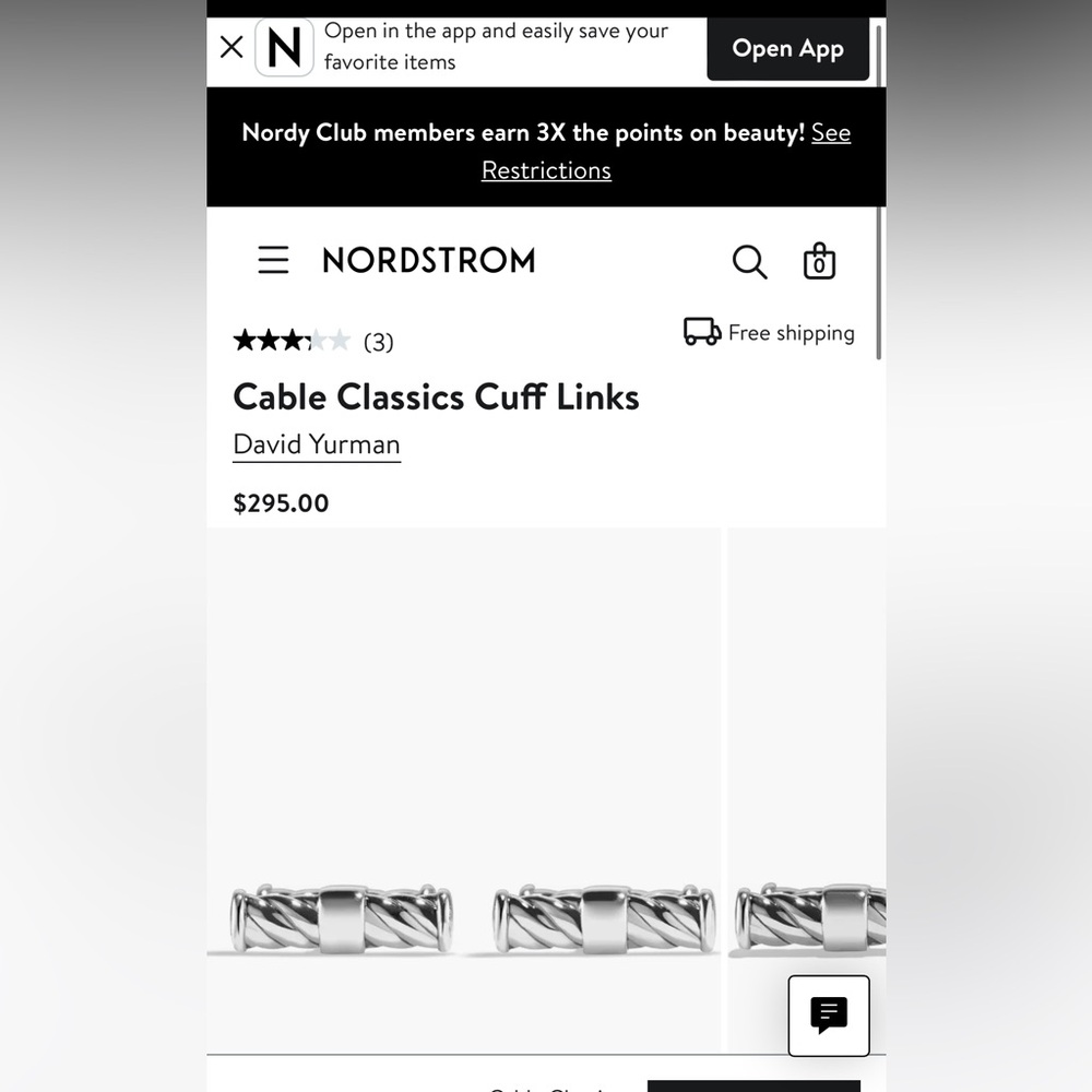 David yurman Cable Classics Cuff Links